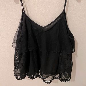 American Eagle Outfitters black lace camisole, size small